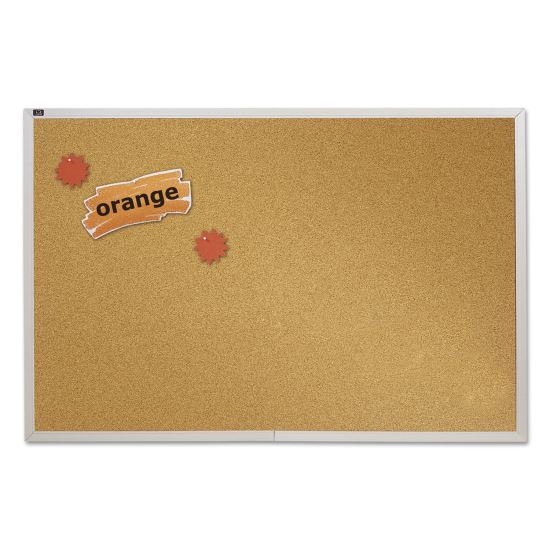 Natural Cork Bulletin Board, 96 x 48, Anodized Aluminum Frame1