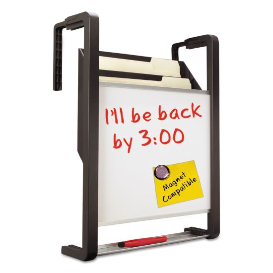 Hanging File Pocket with Dry Erase Board, 3 Sections, Letter Size, 15" x 4", x 20", Black1
