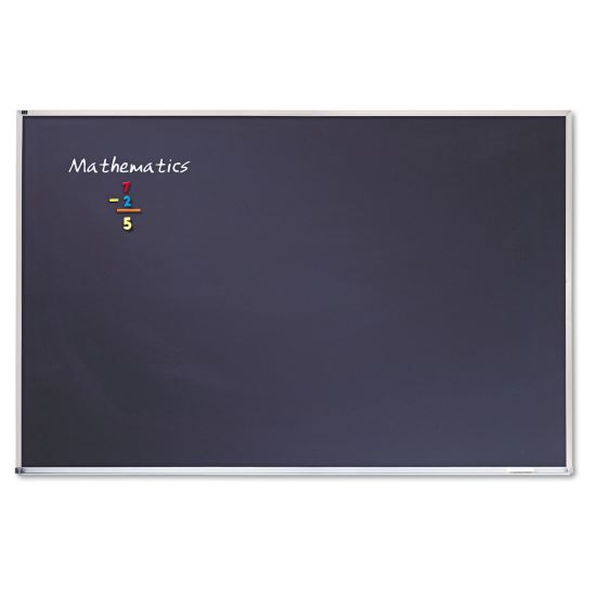 Porcelain Black Chalkboard w/Aluminum Frame, 72" x 48", Silver1