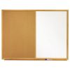 Bulletin/Dry-Erase Board, Melamine/Cork, 36 x 24, White/Brown, Oak Finish Frame2