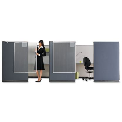 Workstation Privacy Screen, 36w x 48d, Translucent Clear/Silver1