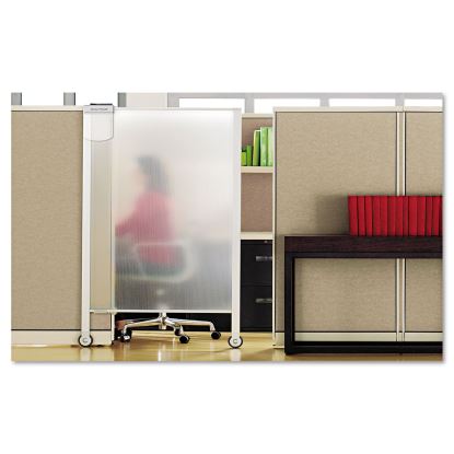 Premium Workstation Privacy Screen, 38w x 64d, Translucent Clear/Silver1