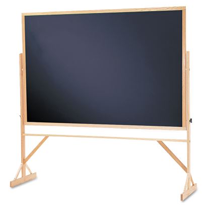 Reversible Chalkboard, 72 x 48, Black Surface, Oak Frame1