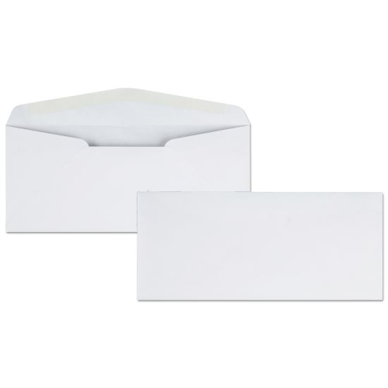 Business Envelope, #10, Commercial Flap, Gummed Closure, 4.13 x 9.5, White, 500/Box1