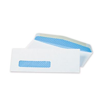 Security Tint Window Envelope, #8 5/8, Commercial Flap, Gummed Closure, 3.63 x 8.63, White, 500/Box1