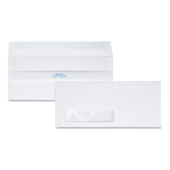 Redi-Seal Envelope, Address Window, #10, Commercial Flap, Redi-Seal Adhesive Closure, 4.13 x 9.5, White, 500/Box1