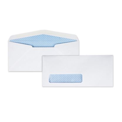 Security Tint Window Envelope, #10, Bankers Flap, Gummed Closure, 4.13 x 9.5, White, 500/Box1