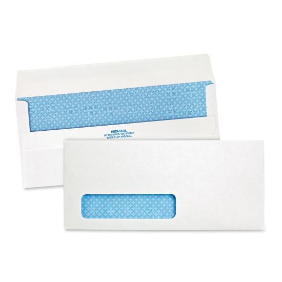 Redi-Seal Security-Tint Envelope, Address Window, #10, Commercial Flap, Redi-Seal Closure, 4.13 x 9.5, White, 500/Box1