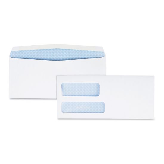 Double Window Security-Tinted Check Envelope, #9, Commercial Flap, Gummed Closure, 3.88 x 8.88, White, 500/Box1