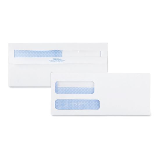 Double Window Redi-Seal Security-Tinted Envelope, #9, Commercial Flap, Redi-Seal Adhesive Closure, 3.88 x 8.88, White, 500/BX1