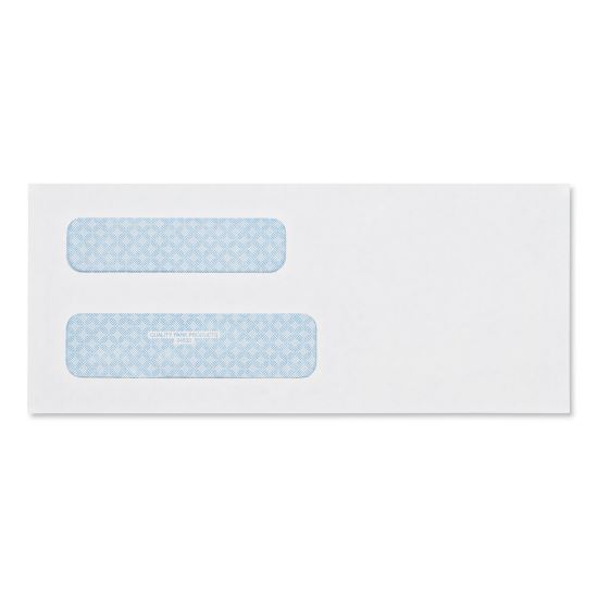 Double Window Security-Tinted Check Envelope, #8 5/8, Commercial Flap, Gummed Closure, 3.63 x 8.63, White, 500/Box1