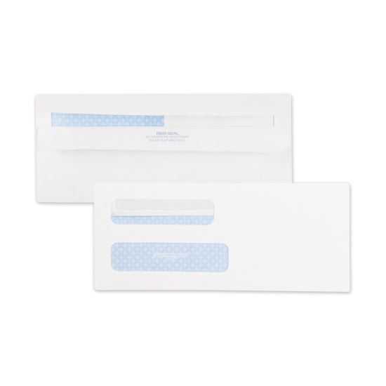 Double Window Redi-Seal Security-Tinted Envelope, #8 5/8, Commercial Flap, Redi-Seal Closure, 3.63 x 8.63, White, 500/Box1