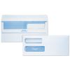Double Window Redi-Seal Security-Tinted Envelope, #10, Commercial Flap, Redi-Seal Adhesive Closure, 4.13 x 9.5, White, 500/BX2