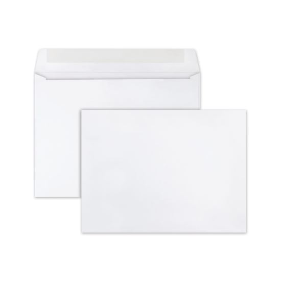 Open-Side Booklet Envelope, #10 1/2, Cheese Blade Flap, Gummed Closure, 9 x 12, White, 250/Box1