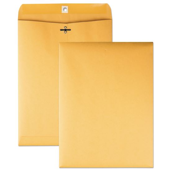 Clasp Envelope, 32 lb Bond Weight Kraft, #10 1/2, Square Flap, Clasp/Gummed Closure, 9 x 12, Brown Kraft, 100/Box1