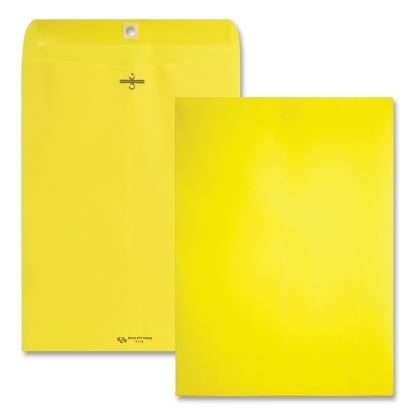 Clasp Envelope, 28 lb Bond Weight Paper, #90, Square Flap, Clasp/Gummed Closure, 9 x 12, Yellow, 10/Pack1