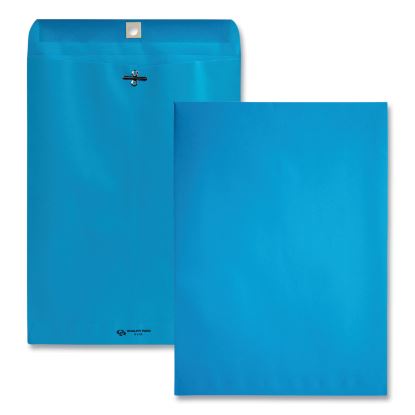 Clasp Envelope, 28 lb Bond Weight Kraft, #90, Square Flap, Clasp/Gummed Closure, 9 x 12, Blue, 10/Pack1