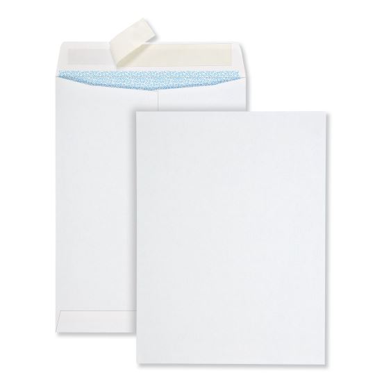 Redi-Strip Security Tinted Envelope, #10 1/2, Square Flap, Redi-Strip Closure, 9 x 12, White, 100/Box1