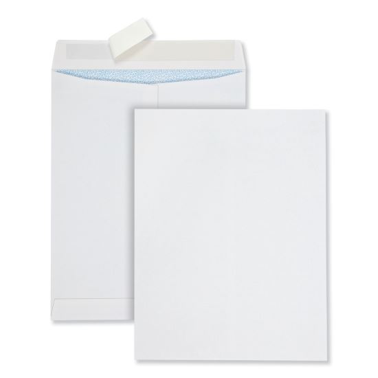 Redi-Strip Security Tinted Envelope, #13 1/2, Square Flap, Redi-Strip Closure, 10 x 13, White, 100/Box1