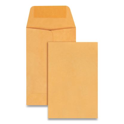 Kraft Coin and Small Parts Envelope, #1, Extended Square Flap, Gummed Closure, 2.25 x 3.5, Brown Kraft, 500/Box1
