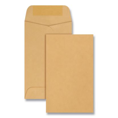 Kraft Coin and Small Parts Envelope, #3, Square Flap, Gummed Closure, 2.5 x 4.25, Brown Kraft, 500/Box1