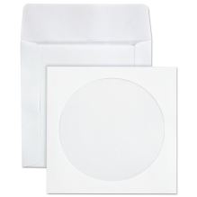 CD/DVD Sleeves, 1 Disc Capacity, White, 100/Box1