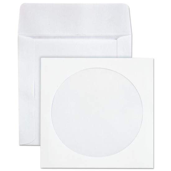 CD/DVD Sleeves, 1 Disc Capacity, White, 100/Box1