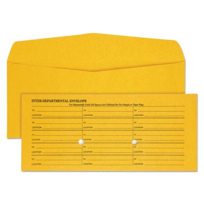 Light Brown Fold Flap Kraft Trade Size Interoffice Envelope, One-Sided Box-Style Format, 4.5 x 10.38, Brown Kraft, 500/Box1