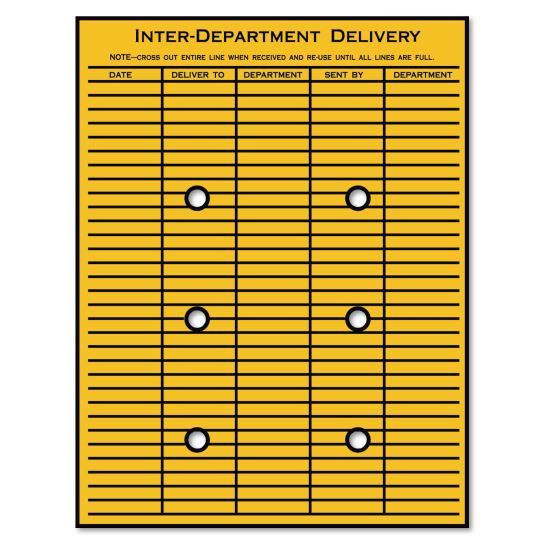 Brown Kraft String/Button Interoffice Envelope, #97, Two-Sided Five-Column Format, 52-Entries, 10 x 13, Brown Kraft, 100/CT1