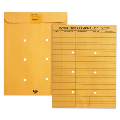 Brown Kraft Resealable Redi-Tac Interoffice Envelope, #97, One-Sided Five-Column Format, 10 x 13, Brown Kraft, 100/Box1