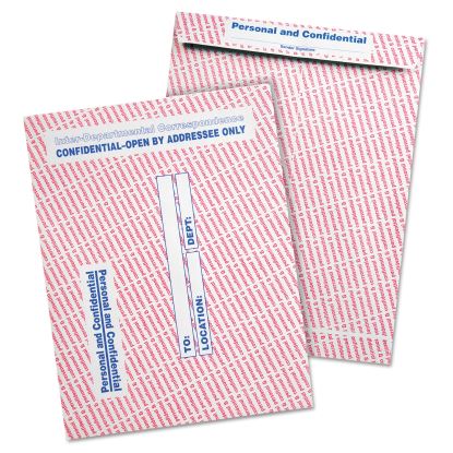 Gray/Red Paper Gummed Flap Personal and Confidential Interoffice Envelope, #97, 10 x 13, Gray/Red, 100/Box1