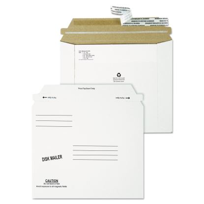 Economy Disk/CD Mailer for CDs/DVDs, Square Flap, Redi-Strip Adhesive Closure, 7.5 x 6.06, White, 100/Carton1