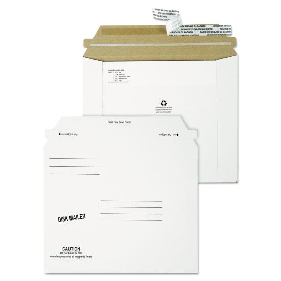 Economy Disk/CD Mailer for CDs/DVDs, Square Flap, Redi-Strip Adhesive Closure, 7.5 x 6.06, White, 100/Carton1