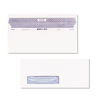 Reveal-N-Seal Security-Tint Envelope, Address Window, #10, Commercial Flap, Self-Adhesive Closure, 4.13 x 9.5, White, 500/Box1
