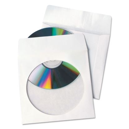 Tech-No-Tear Poly/Paper CD/DVD Sleeves, 100/Box1