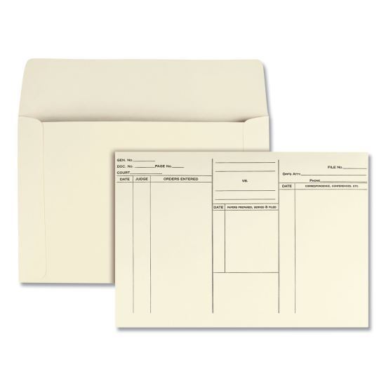 Attorney's Envelope/Transport Case File, Cheese Blade Flap, Fold-Over Closure, 10 x 14.75, Cameo Buff, 100/Box1