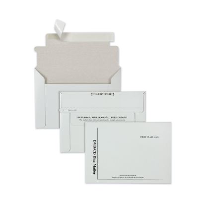 Disk/CD Foam-Lined Mailers for CDs/DVDs, Square Flap, Redi-Strip Adhesive Closure, 8.5 x 6, White, 25/Box1