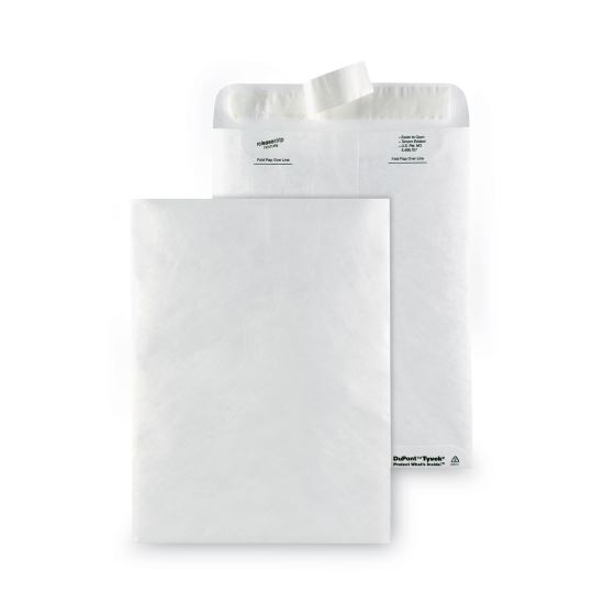 Catalog Mailers, DuPont Tyvek, #10 1/2, Squar Flap, Redi-Strip Closure, 9 x 12, White, 50/Box1