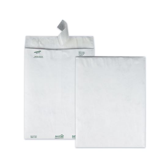 Lightweight 14 lb Tyvek Catalog Mailers, #12 1/2, Square Flap, Redi-Strip Adhesive Closure, 9.5 x 12.5, White, 100/Box1