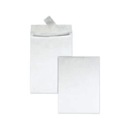 Lightweight 14 lb Tyvek Open End 1.5" Expansion Mailers, #13 1/2, Square Flap, Redi-Strip Closure, 10 x 13, White, 25/Box1