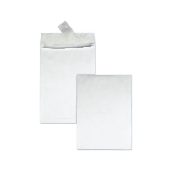 Lightweight 14 lb Tyvek Open End 1.5" Expansion Mailers, #13 1/2, Square Flap, Redi-Strip Closure, 10 x 13, White, 25/Box1