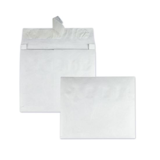 Lightweight 14 lb Tyvek Open End Expansion Mailers, #15 1/2, Square Flap, Redi-Strip Adhesive Closure, 12 x 16, White, 100/CT1