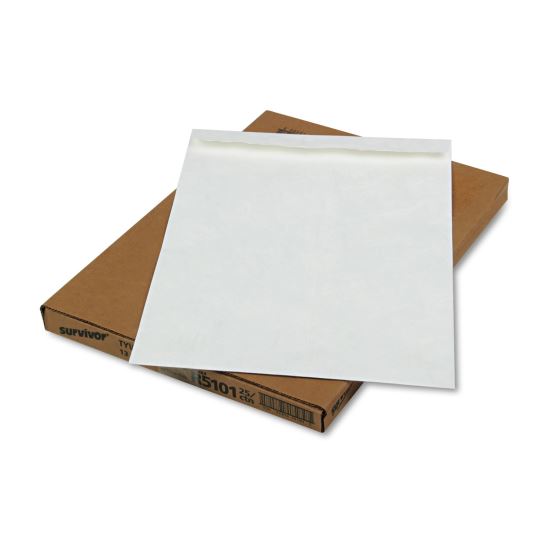 Catalog Mailers Made of DuPont Tyvek, Square Flap,Self-Adhesive Closure, 13 x 19, White, 25/Box1