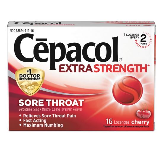 Extra Strength Sore Throat Lozenge, Cherry, 16/Box, 24 Boxes/Carton1
