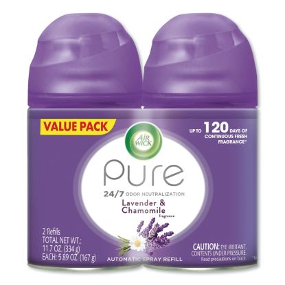 Freshmatic Ultra Spray Refill, Lavender/Chamomile, 5.89 oz Aerosol Spray, 2/Pack, 3 Packs/Carton1
