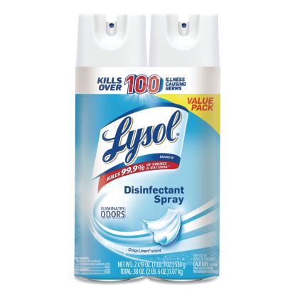 Disinfectant Spray, Crisp Linen, 19 oz Aerosol Spray, 2/Pack, 4 Packs/Carton1