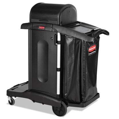 Executive High Security Janitorial Cleaning Cart, 23.1w x 39.6d x 27.5h, Black1