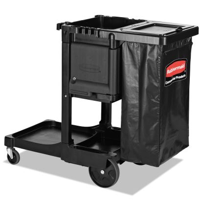 Executive Janitorial Cleaning Cart, 12.1w x 22.4d x 23h, Black1
