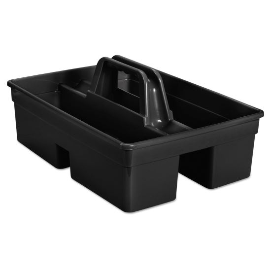 Executive Carry Caddy, 2-Compartment, Plastic, 10.75w x 6.5h, Black1