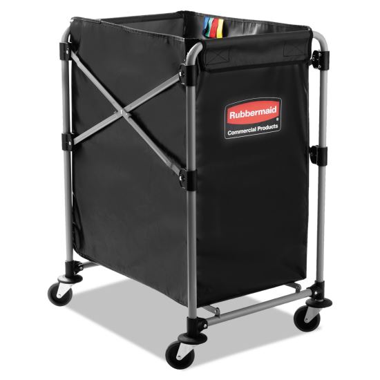 Collapsible X-Cart, Steel, Four Bushel Cart, 20.33w x 24.1d x 34h, Black/Silver1